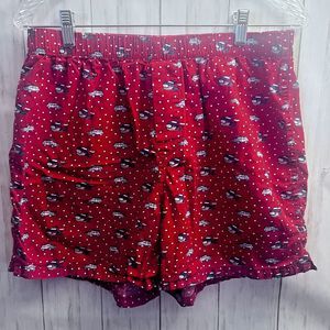 Vineyard Vines Boxers Shorts Red Xmas Whale Surf Station Wagon M Polka Dots